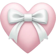 Pastel pink heart with white bow sticker