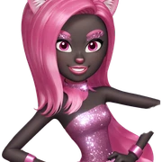 sparkling pink cat girl sticker