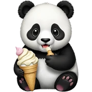 Panda eating ice cream sticker