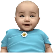 bald boy with flowers lying sticker