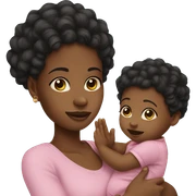 black girl with a baby sticker