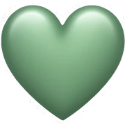Sage green heart sticker