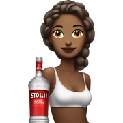 Girl with stoli vodka sticker