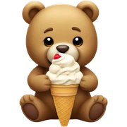 Teddy bear eating ice cream sticker
