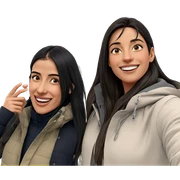 smiling girl outdoors with boys sticker