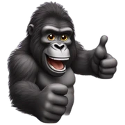 hairy gorilla hand thumbs up sticker