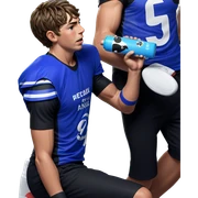 boys in sportswear holding bottles sticker