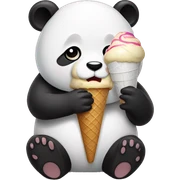 Panda eating ice cream sticker