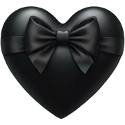 Black heart with black bow sticker