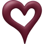 Burgundy heart sticker