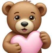 Baby pink heart with teddy bear sticker