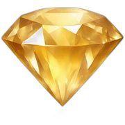 Golden crystal diamond shape sticker