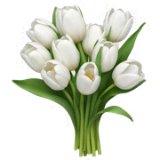 white tulip bouquet  sticker