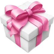 Gift pack white pink bow sticker