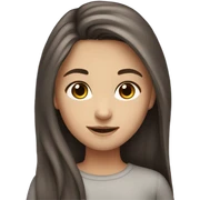 Girl with brown hair and dark gray highlights, fair skin, long hair, beautiful sticker