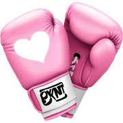 Pink boxing gloves with heart and flowers and glitter  sticker