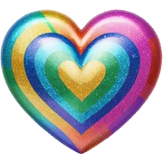 rainbow glitter heart sticker