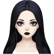 pretty long hair gothic baddie with eyeliner sticker