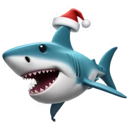 Santa shark sticker