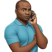 boy with phone in hand sticker