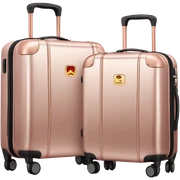 Two rose gold carry on suitcases sticker