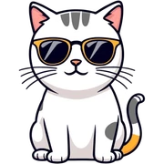 Cat with sunglasses sticker