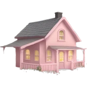 light pink cottage  sticker