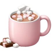 Light Pink mug of hot chocolate with marshmallows  sticker