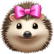hedgehog with a pink bow sticker