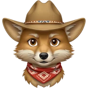 Coyote with a cowboy / outlaw style, serious look sticker