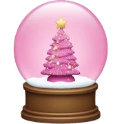 Pink Christmas snow globe sticker