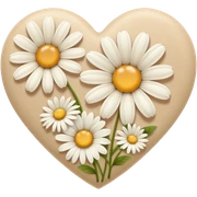 сердечко из ромашек beige sticker