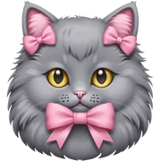 Pink bow with cat  sticker