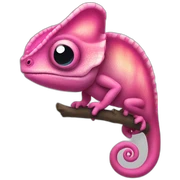 pink chameleon talking sticker