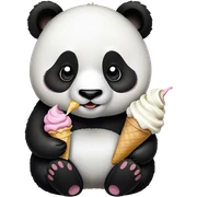 Panda eating ice cream sticker