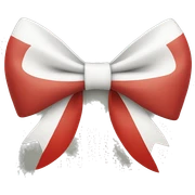 half red, half white bow sticker
