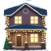 House with Christmas lights sticker
