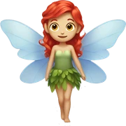 A fairy with wings and red hair sticker