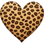 Leopard print heart sticker