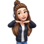 happy girl with headphones sticker