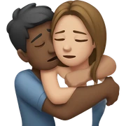 Crying and hugging girlfriend  sticker