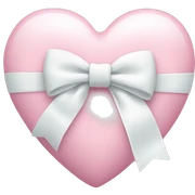 Pastel pink heart with white bow sticker
