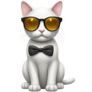 Cat with sunglasses sticker
