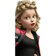 blonde girl in stylish jacket sticker