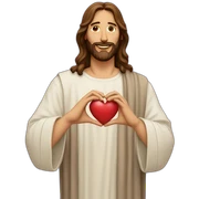 Jesus making heart with hands sticker