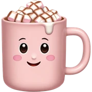 Light Pink mug of hot chocolate with marshmallows  sticker