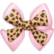 light pink and cheetah bow sticker