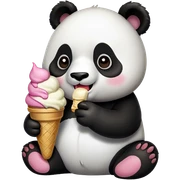 Panda eating ice cream sticker
