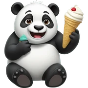 Panda eating ice cream sticker