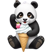 Panda eating ice cream sticker